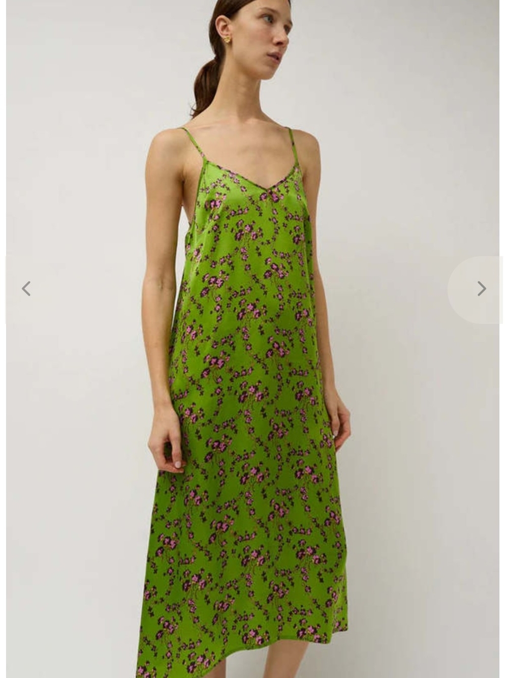 No 6 Green Floral Slip Dress